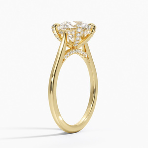 แหวนหมั้นเพชรทรงโซลิแทร์แบบวงแหวนซ่อน - Product Image 3