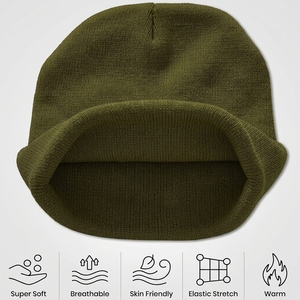 Custom <b>Duck</b> Embroidery Knit Beanie <b>Hat</b> Winter Warm Acrylic Cuffed Skull Cap Unisex Outdoor Streetwear OEM - Product Image 5