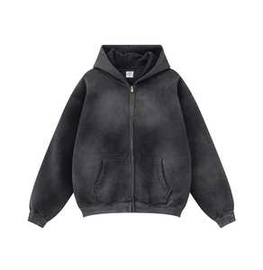 เสื้อแจ็คเก็ตเดนิมผู้ชายทรงโอเวอร์ไซส์ มีฮู้ด กันลม สีพื้น ซิปหน้า มีกระเป๋า แขนปกติ ผ้าฝ้ายทอ 100% ทรงพอดีตัว เหมาะสำหรับฤดูหนาว สวมใส่สบาย - Product Image 2