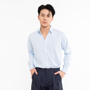 Chemise habillée rayée à manches longues pour homme, 100 % coton popeline, infroissable, col rabattu, style décontracté chic, manches longues, pour le printemps - Product Image 5