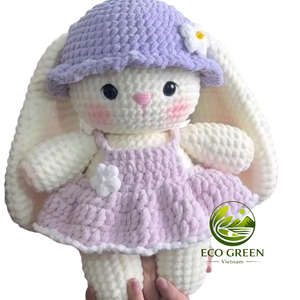 Peluche artisanale en coton au crochet, lapin ou agneau, cadeau de Pâques, décoration de chambre d'enfant, fabricant OEM ODM - Product Image 1