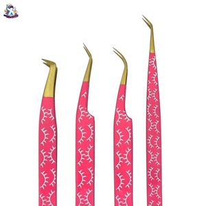 Ensemble de pinces à cils en acier inoxydable Ryzer Studio, 1 pièce, pointe incurvée et pointue, outils de beauté pour extensions de cils, maquillage et outils - Product Image 3