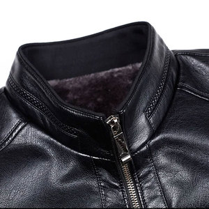 New Arrival <b>Men's</b> High Quality PU <b>Leather</b> <b>Jackets</b> Customized Casual Clothing with Stand Collar Canvas Design <b>jacket</b> for <b>men</b> - Product Image 2