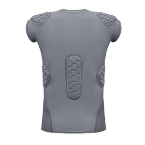 Padded Football <b>Compression</b> <b>Shirt</b> Anti-Slip Breathable Quick Dry Lightweight Impact Protection Training Sportswear Jersey - Product Image 2