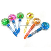 Stylo à bille élégant Liquid Motion 0,5 mm en plastique, design de papeterie mignon avec objet flottant 3D