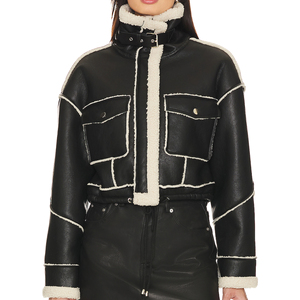 แจ็คเก็ตหนัง _ แจ็คเก็ตแฟชั่นหนังสั่งทำสำหรับผู้หญิง รับสั่งจำนวนมาก - Product Image 2