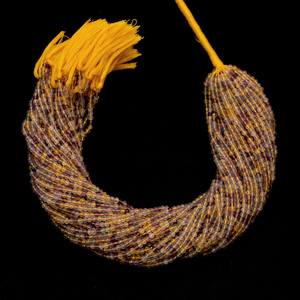 AAA+ Yellow Fluorite 3mm Gemstone Micro Faceted Beads Natural Fluorite Semi Precious Gemstone Rondelle Beads for Jewelry Making - Product Image 3