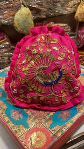 High Quality Women's Handmade Silk Wedding and Rakhi Gift <b>Bag</b> Indian Ethnic Potli Bridal Wristlet Great for Women Wedding Favor - Product Image 4