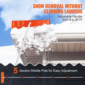 "<b>Snow</b> <b>Sweeper</b> Roof Rake with 21ft Reach 25" Plastic Blade & Aluminum Handle for Safe & Easy <b>Snow</b> Removal" - Product Image 4