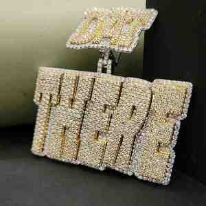 Pendentif Hip Hop personnalisé en acier inoxydable serti de diamants, avec 12,85 CT de diamants de laboratoire, pour unisexe, toutes occasions - Product Image 2