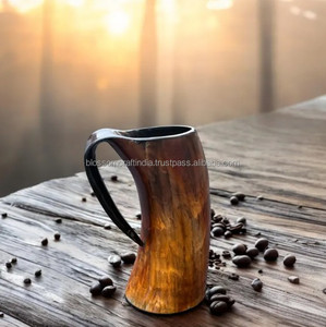 Mug en corne de buffle fait main, matériau rustique de qualité supérieure, texture unique et élégante, idée cadeau décorative traditionnelle - Product Image 4