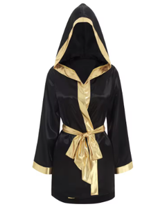 HAWK SPORTS INDUSTRIES Bata Negra Satinada con Ribete Plateado, Ropa de Estar por Casa para Mujer de Poliéster Suave y Duradero para Artes Marciales - Product Image 4