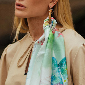 Silk <b>Scarf</b> Soft Fashion Wrap For Hair <b>Neck</b> And Shoulder With Everyday Elegant Look Silk <b>Scarf</b> - Product Image 5