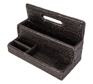 Dernier design - porte-livres et porte-stylos pour bureau, étagère de rangement en rotin naturel tressé. - Product Image 2