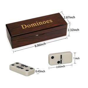 Juego de Mesa de Dominó Clásico con Fichas Duraderas en Caja de Madera con Tapa Deslizante |   Proveedor de Juegos para Fiestas Familiares |   Juego de Dominó Ecológico - Product Image 2