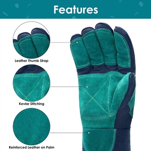 Nouvelles gants de soudure en cuir de vachette pleine fleur, résistants, pour travaux lourds, protection, lutte contre les incendies, barbecue, durables - Product Image 4