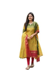 Meilleure qualité 100% pur coton Kurti et pantalon ensemble Style occidental pour le matériel de Viscose d'usure quotidienne du collège - Product Image 1