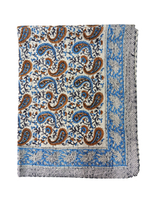 Silkgram Traditional Indigo Cotton Kantha <b>Quilt</b> Blue Floral Hand-Stitched 300tc All-Season Home Decor <b>Throw</b> Cover - Product Image 3