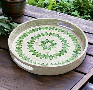 Nouvelle arrivée : Plateau de service en MOP avec poignée, plateau multifonction pour la maison et la table à manger - Product Image 4