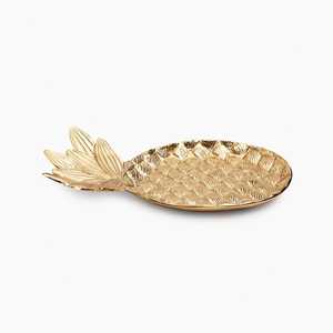 Bandeja Decorativa en Forma de Piña Chapada en Oro, Estilo Glamuroso, Diseño con Temática de Frutas, Pieza Única - Product Image 2