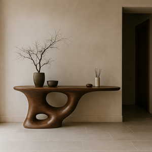 Mesa Consola Moderna Hecha a Mano de Madera Maciza para Hotel y Apartamento, Decoración para Sala de Estar, Entrada o Pasillo - Product Image 5