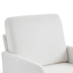 Pieds dorés Teddy Velvet Off-White Chaise de loisirs d'intérieur pour le salon - Product Image 6