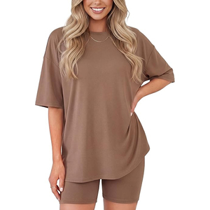 Conjunto de Top Holgado y Pantalones Cortos para Mujer, Ropa Casual de Verano, Venta al Por Mayor - Product Image 3