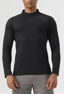 <b>Men's</b> Outdoor Fitness Running Casual long sleeve T-<b>Shirt</b> 100% Cotton Quick-Dry Long Sleeve Slim Fit Solid Color <b>Pocket</b> Knitted - Product Image 4