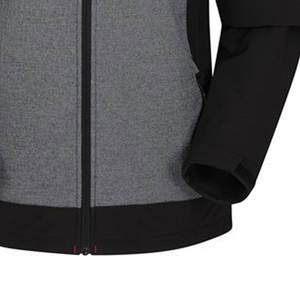 Chaqueta de Invierno Personalizada para Hombre, Dos Tonos, Gris Oscuro y Negro, con Cierre, Bolsillos y Capucha con Cordón Ajustable - Product Image 2