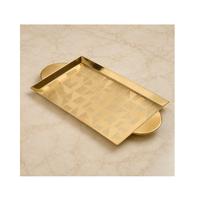 Bandeja de hierro color beige chocolate con forma ovalada, vajilla de la mejor calidad, juego de bandejas para servir comida de dos tamaños diferentes. - Product Image 2