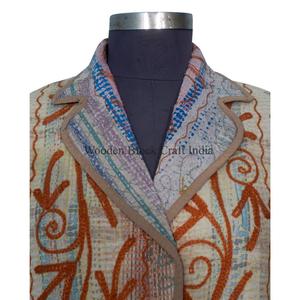 Veste d'hiver vintage en coton indien, veste Kantha, gilet matelassé, veste style bohème hippie, vêtements pour femmes - Product Image 3