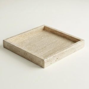 Plateau de service élégant en travertin naturel pour le petit-déjeuner, le café, le thé, les collations, le comptoir de cuisine et la présentation sur la table à manger - Product Image 2