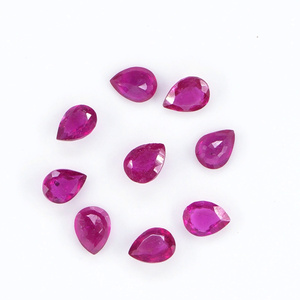 Rubíes naturales de Bangkok calibrados en forma de pera de 6x7 mm, piedra preciosa de rubí facetada natural suelta para la fabricación de joyas, lista para usar. - Product Image 3