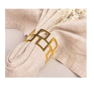 Leaf Design Brass Metal Napkin Ring Gold Plated Custom Shape Eco-Friendly Classic Style Party Wedding Tissue Holder - Product Image 5