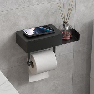 Modern Black <b>Wall</b> Mount Eco-Friendly <b>Silver</b> Square Paper Towel Dispenser with Lifetime Warranty 20.5cm X 12.5cm for Bathroom Use - Product Image 1