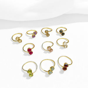 Natural Round Citrine Gemstone <b>Ring</b> Adjustable – Handmade <b>Plain</b> Band Birthstone Jewelry Bulk - Product Image 4