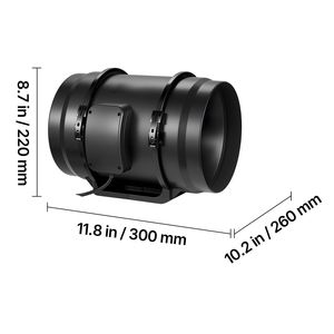 Ventilatore Inline Silenzioso da 8 Pollici con Motore AC, 720 CFM, per Ventilazione ed Estrazione Aria in Tende da Coltivazione e Impianti Idroponici, Potenziatore di Riscaldamento e Raffreddamento - Product Image 6