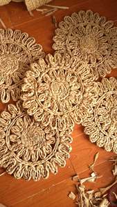 Woven Water Hyacinth Placemats Handmade Natural Woven Placemat Bohemian Rattan Placemat <b>Dinner</b> <b>Table</b> Set 4 for Holiday Wedding - Product Image 6