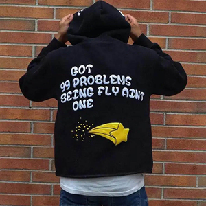 Sweat à capuche d'hiver pour homme en molleton 100% coton 400 GSM de qualité supérieure, impression en relief, logo personnalisé, streetwear, coupe oversize, respirant - Product Image 5