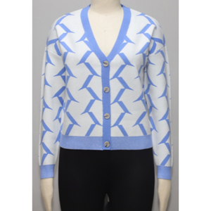 Cárdigan de Punto Jacquard Personalizado para Mujer, con Cuello Peter Pan, Manga Larga, Casual, Transpirable, Estilo Veraniego - Product Image 2