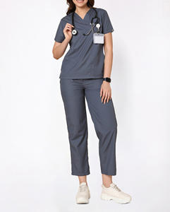 Conjuntos de Uniformes de Enfermería para Mujer y Hombre, Conjuntos de Uniformes Médicos, Uniformes de Enfermera, Blusa de Doctor de Hospital, Tela de Poliéster y Elastano, Manga Corta, Verano - Product Image 6