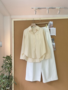 Camisa Casual de Algodón Twill para Mujer al por Mayor, Manga Larga, Cuello con Botones, Bolsillo, Ajuste Estándar, Transpirable, Lavable, Talla Única - Product Image 1