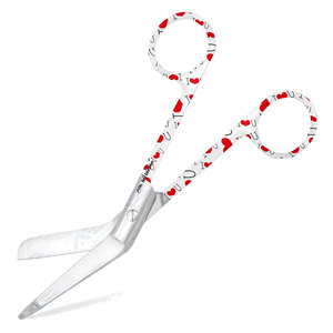 Tijeras manuales de acero inoxidable con diseño de patrón de amor para cortar vendajes médicos, de uso ortopédico y para cortar yeso. - Product Image 1
