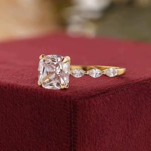 Anillo de Compromiso de Diamante Moissanite de Corte Ovalado, Suministro Directo de Fábrica, Plata 925 / Oro Blanco de 14K, Anillo de Boda Solitario - Product Image 4