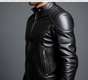 Veste en cuir de haute qualité pour hommes, très élégante et stylée - Product Image 5