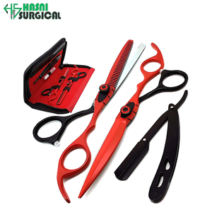Kit d'outils chirurgicaux à marque privée pour barbier : ciseaux de coupe et d'éclaircissement de cheveux avec rasoir droit - Product Image 6