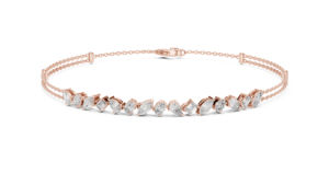 14k Rose <b>Gold</b> Round Lab-Grown Diamond Everyday Wear Bracelet for Women | New Grown - Product Image 4