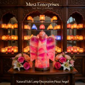 Lámpara de Sal Rosa del Himalaya Natural en Forma de Ángel, Hecha a Mano, Portátil, Purificadora de Aire, Luz Nocturna, Energía Curativa, Decoración Relajante para el Hogar - Product Image 5