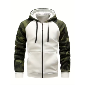 Sweat à capuche zippé 2025 de haute qualité avec fermeture éclair, élégant, pour homme, en coton, coupe ajustée, avec logo brodé, style streetwear - Product Image 1