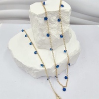 Collier tendance en laiton plaqué or 14 carats à 4 couches avec pendentif goutte d'eau et cristaux CZ pour femme – Bijou de fête à la mode – Vente chaude